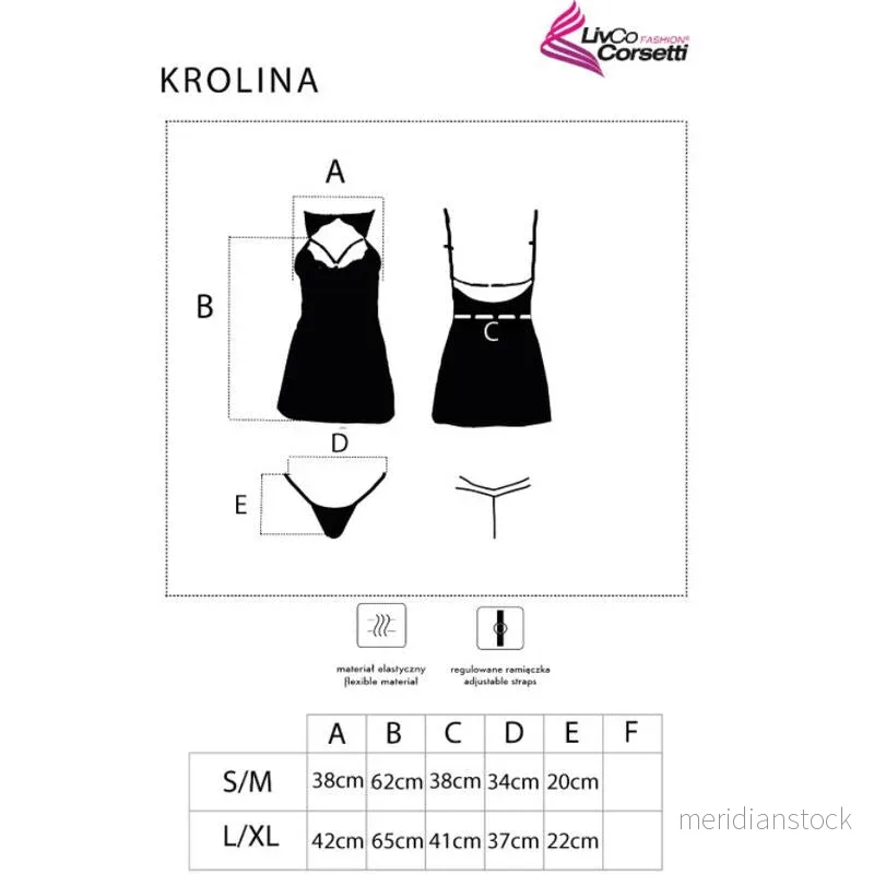 LIVCO CORSETTI FASHION - KROLINA LC 90734 CHEMISE + THONG BLACK S/M - Bild 2