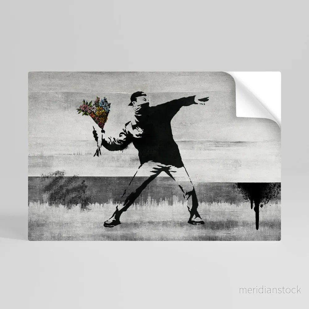 FLOWER BOMBER (BANKSY) Självhäftande Horisontell Poster FLOWER BOMBER (BANKSY) Självhäftande Horisontell Poster