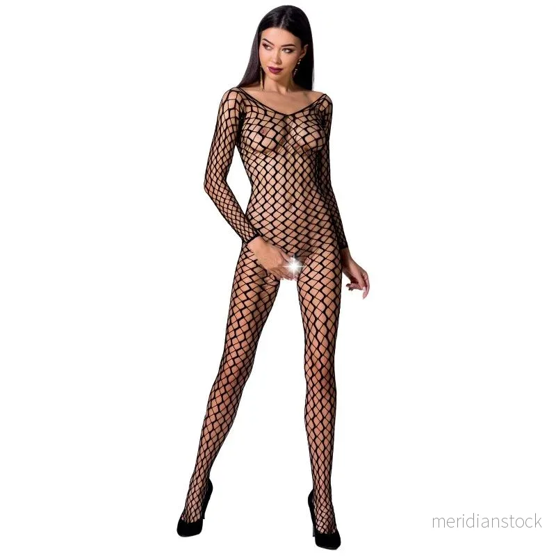 PASSION - WOMAN BS068 BODYSTOCKING BLACK ONE SIZE