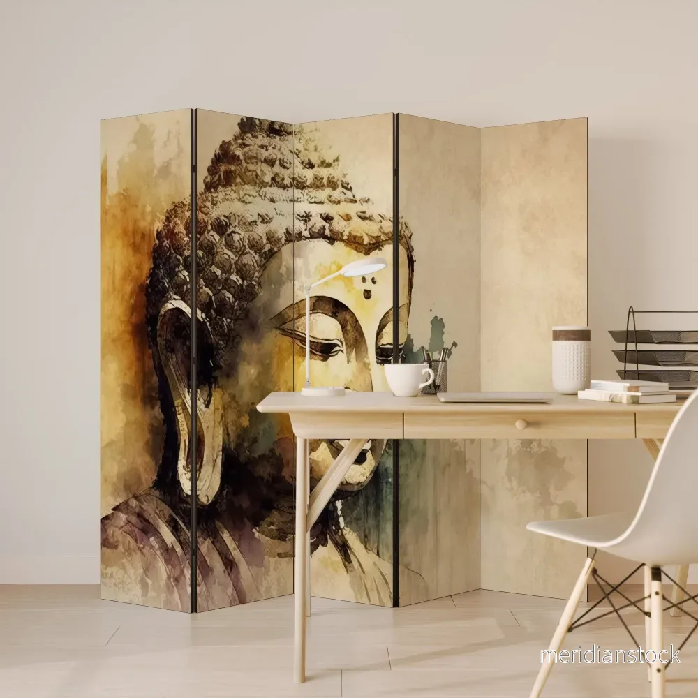 TRANQUIL BUDDHA WHISPERS Dekorativ rumsavdelare – 5 paneler - Bild 3