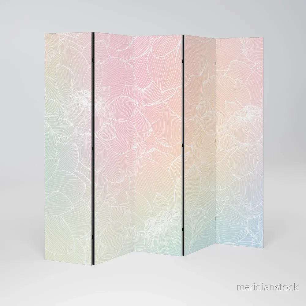 ELEGANT FLORAL FUSION Dekorativ rumsavdelare – 5 paneler