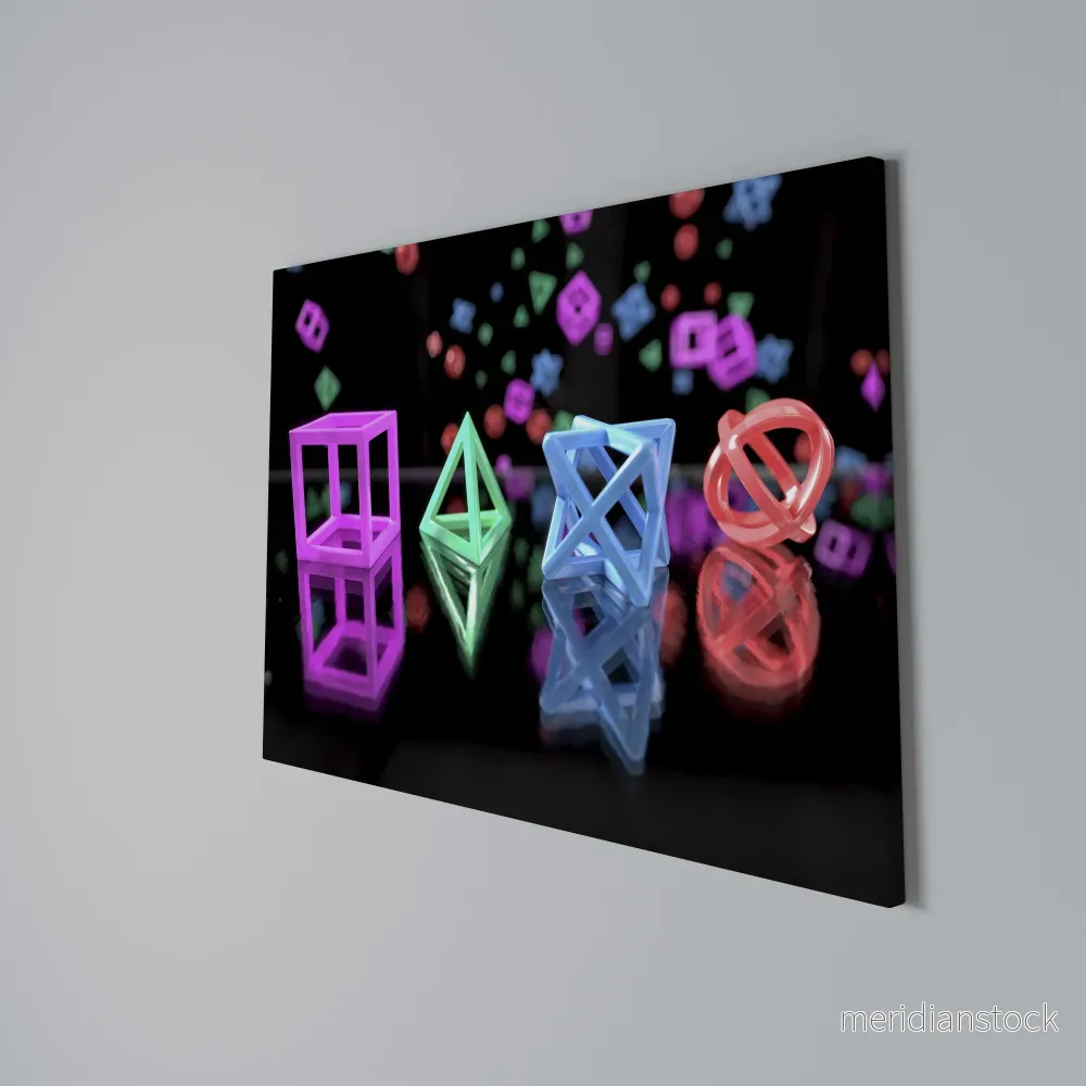 GAMER GLOWING ICONS Horizontal Canvas Print - Bild 3