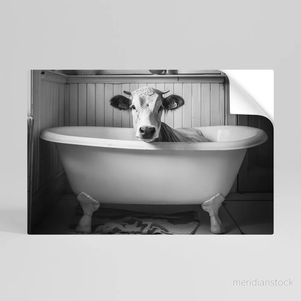 COW IN RELAXATION Självhäftande Horisontell Poster COW IN RELAXATION Självhäftande Horisontell Poster