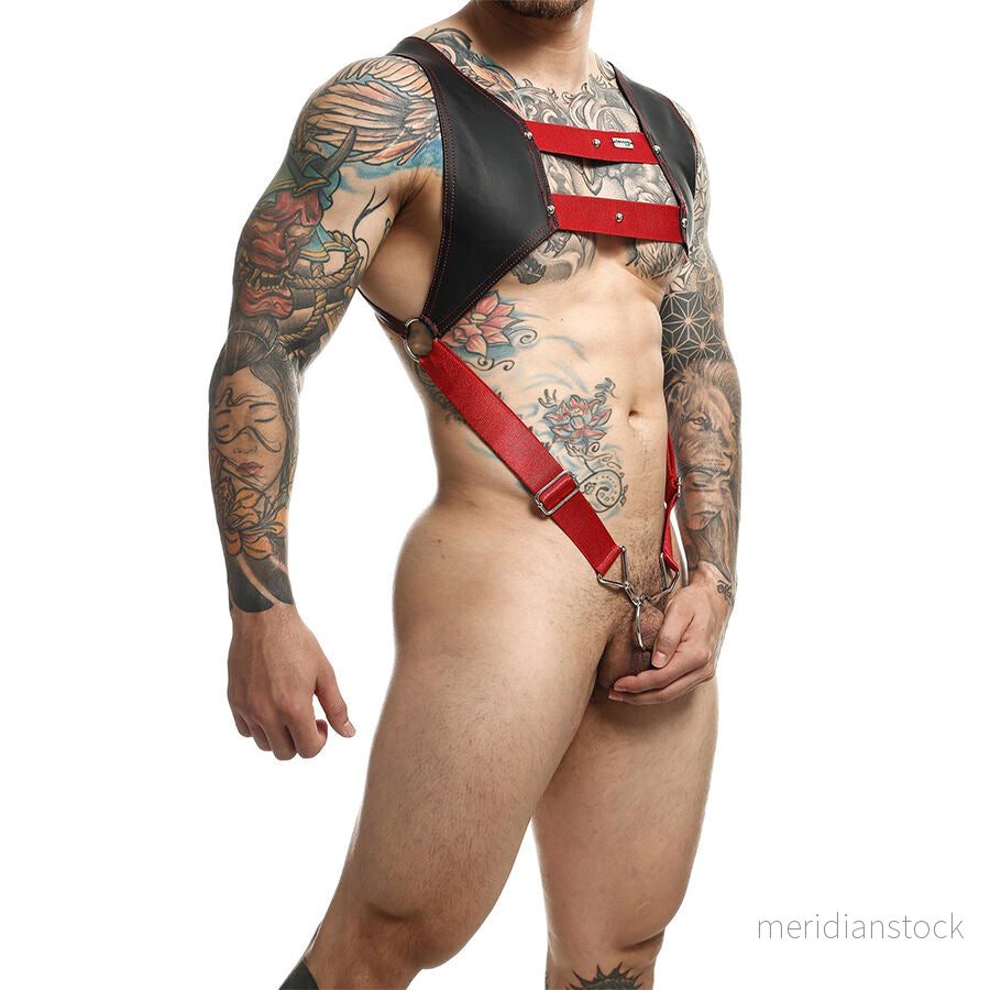 MOB - DNGEON HARNESS WITH RED PENIS RING ONE SIZE - Bild 3