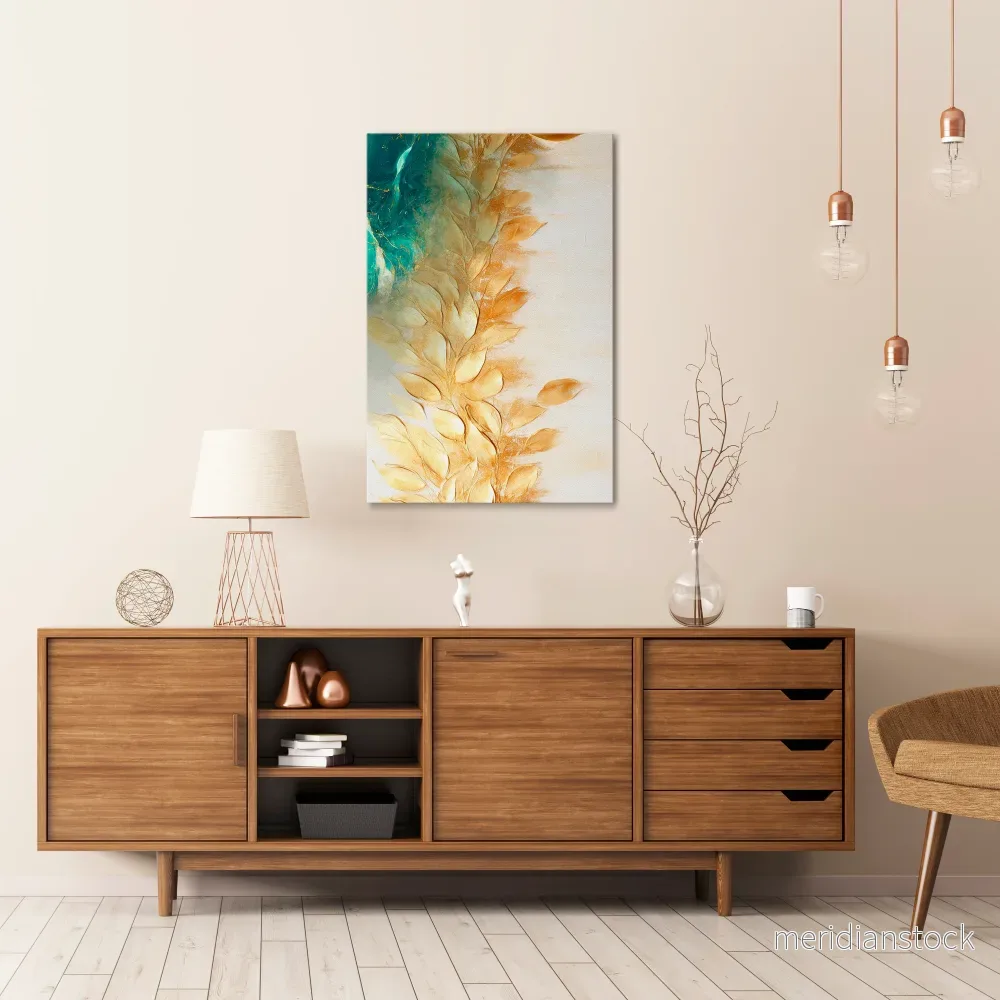 LEAVES IN RADIANCE Vertical Canvas Print - Bild 2