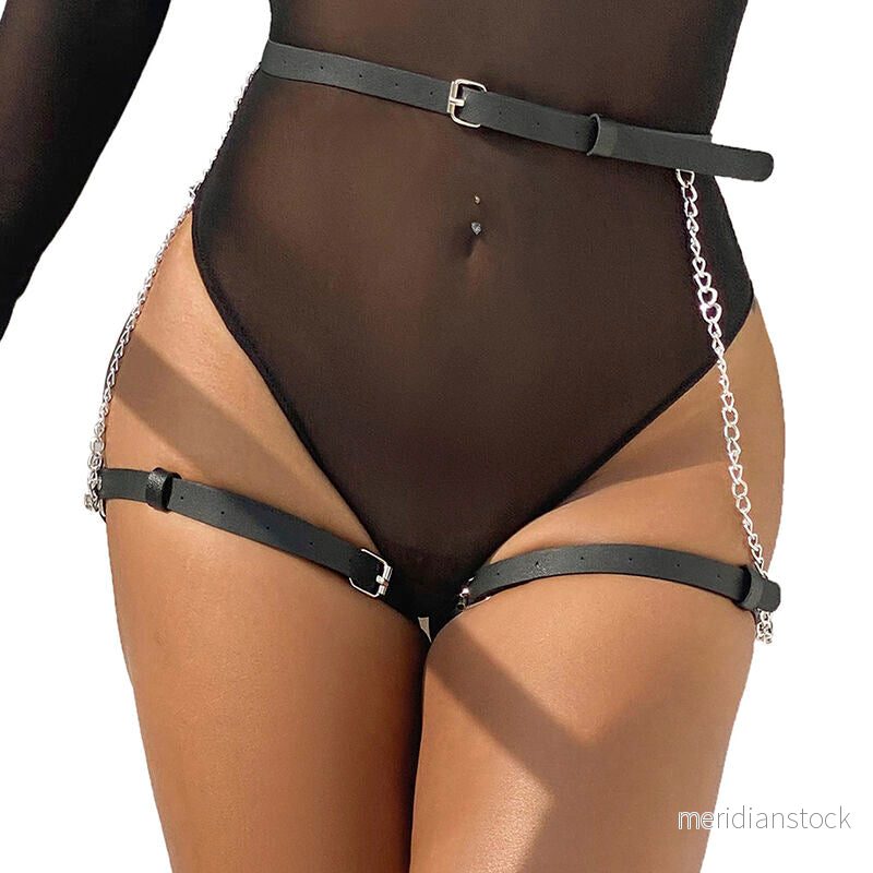SUBBLIME - LEATHER BELT HARNESS BLACK ONE SIZE
