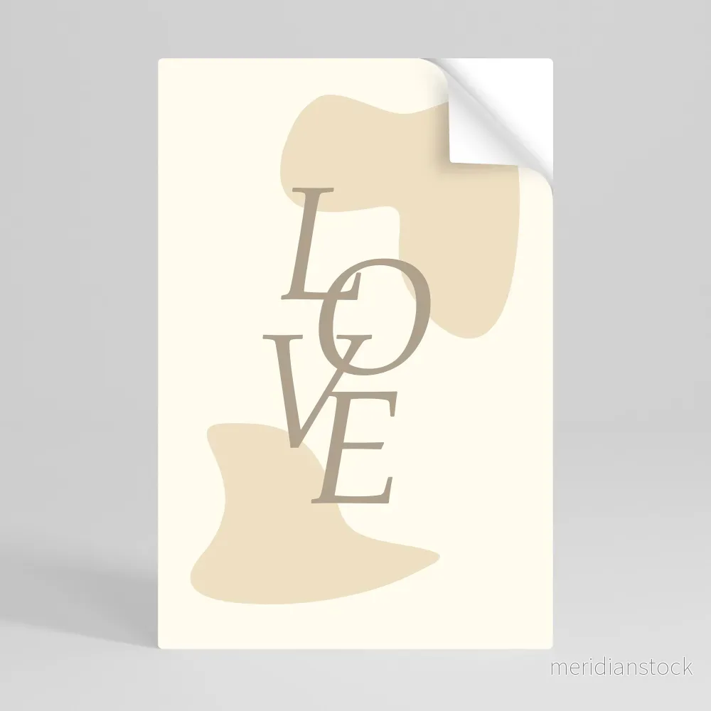 LOVE IN FORM Självhäftande Vertikal Poster