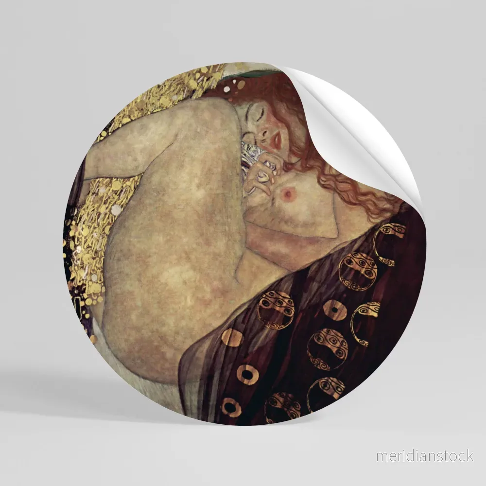 DANAE BY KLIMT Rund väggdekal - Bild 2