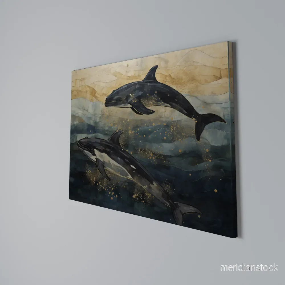 GOLDEN WAVES Horizontal Canvas Print - Bild 3