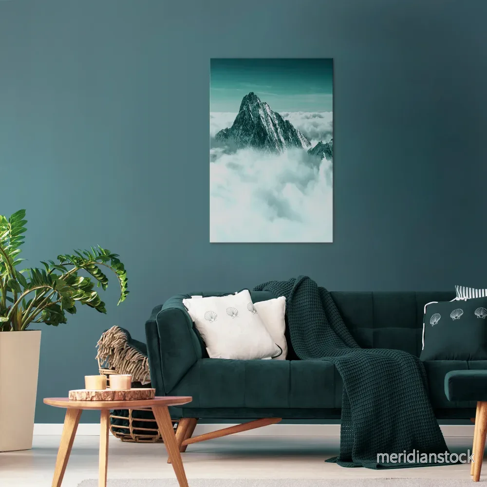 CLOUD-KISSED PEAK Vertical Canvas Print - Bild 2