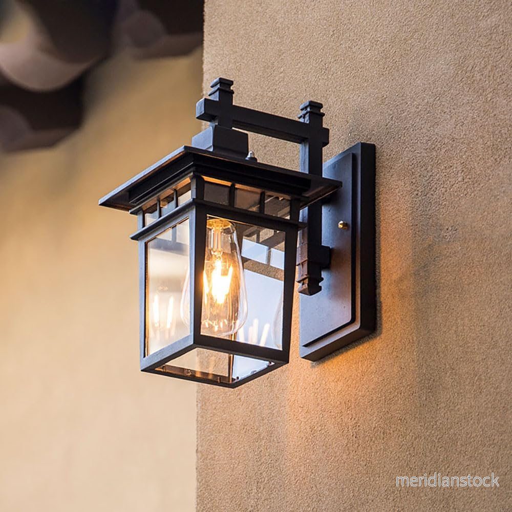 Utomhusvägglampa lykta – vintage trädgårdsbelysning i svart eller brons Utomhusvägglampa lykta – vintage trädgårdsbelysning i svart eller brons