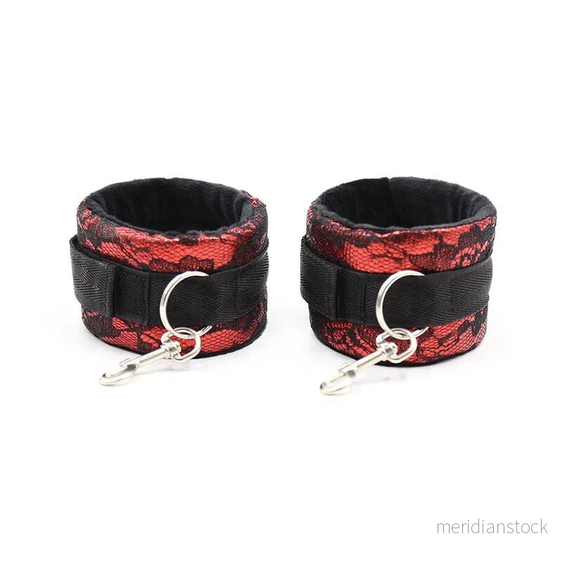 OHMAMA FETISH - VELVET HANDCUFFS WITH NYLON TAPE