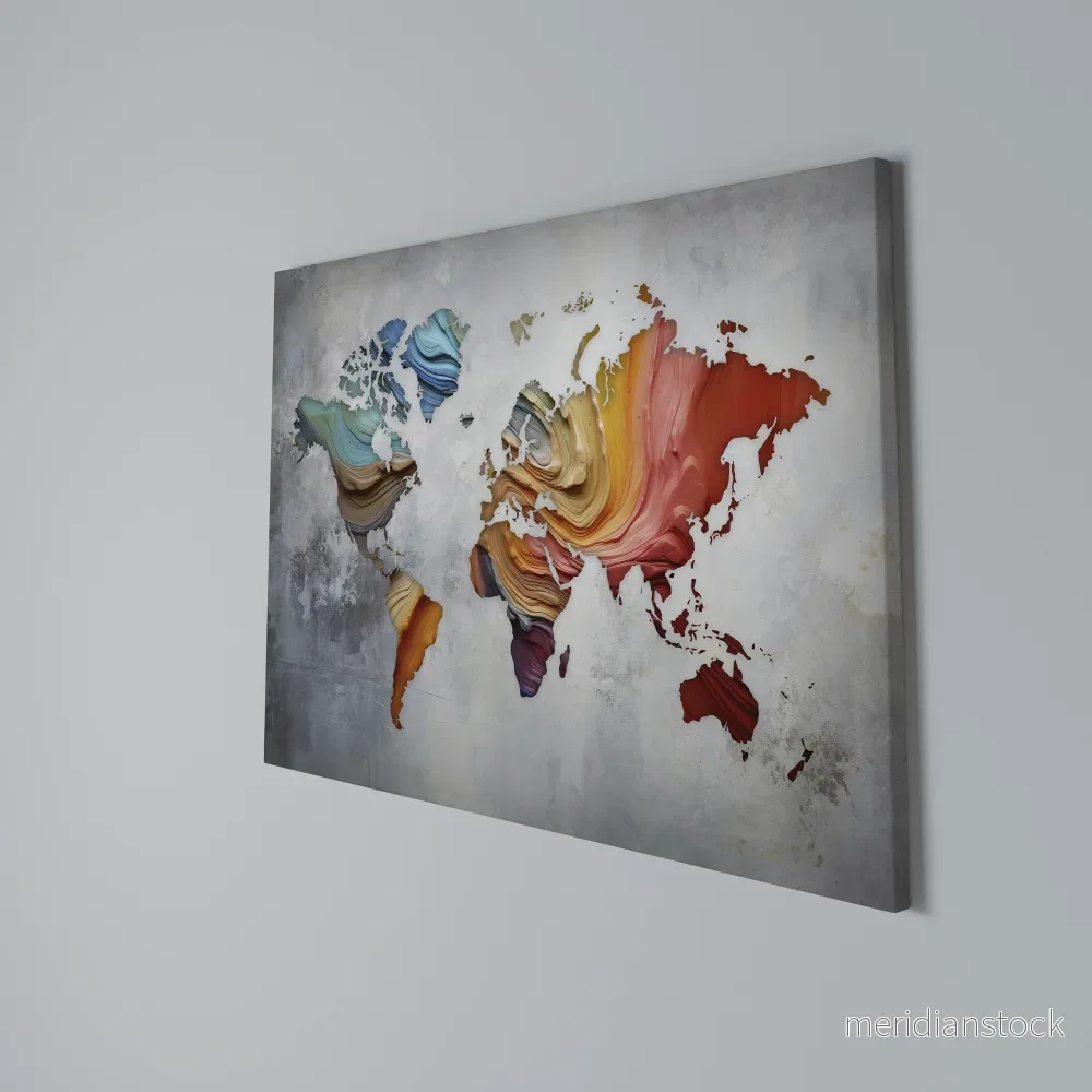 PAINTED CONTINENTS Horizontal Canvas Print - Bild 3