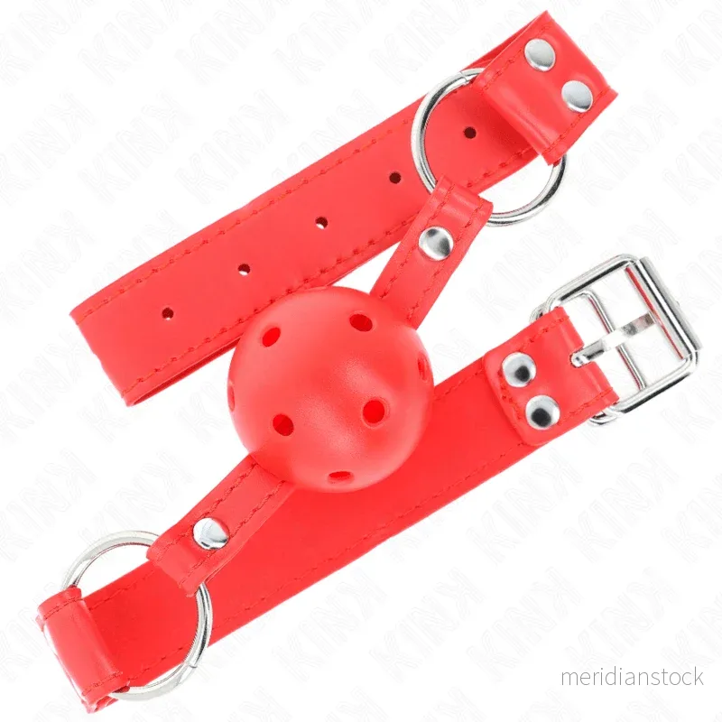 KINK - COMPLETE RED HOLLOW HARD BALL GAG 62 x 2 CM - Bild 2