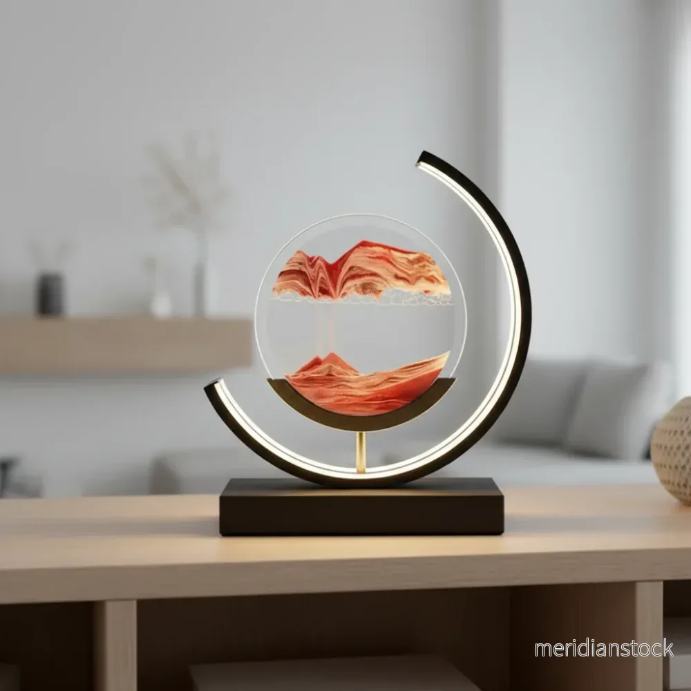 Modern 3D-sandformad bordslampa – Aequora Modern 3D-sandformad bordslampa – Aequora