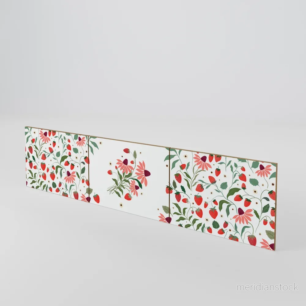 FLOWERS AND STRAWBERRIES Luckset med 3 dörrar till TV-bänk FLOWERS AND STRAWBERRIES Luckset med 3 dörrar till TV-bänk