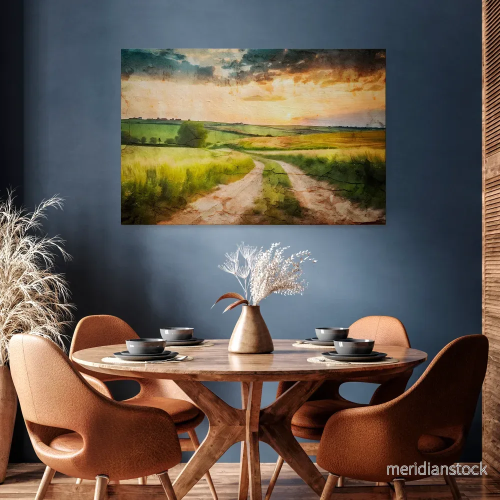 SUNSET PATH Horizontal Canvas Print
