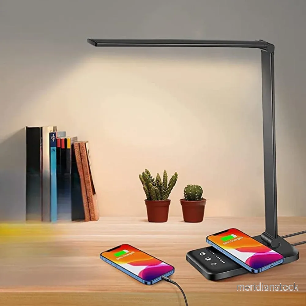 Modern justerbar LED-skrivbordslampa med USB-laddningsport - BrightEase - Bild 2
