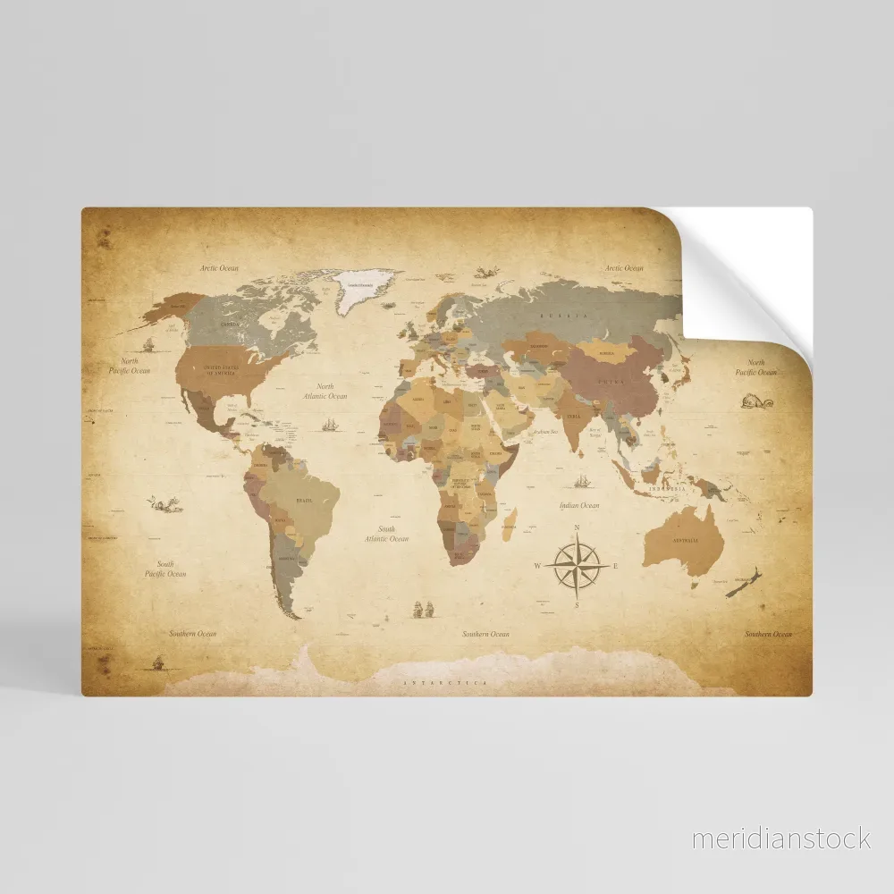 ANCIENT VOYAGER'S MAP Självhäftande Horisontell Poster - Bild 3