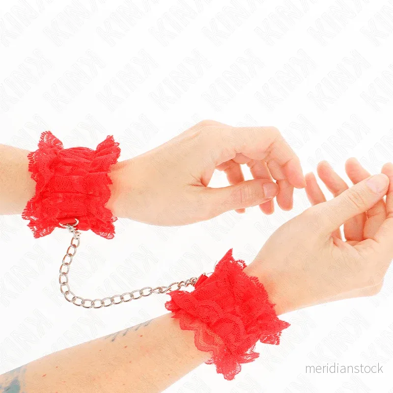 KINK - LACE ELASTIC WRIST RESTRAINTS RED - Bild 2
