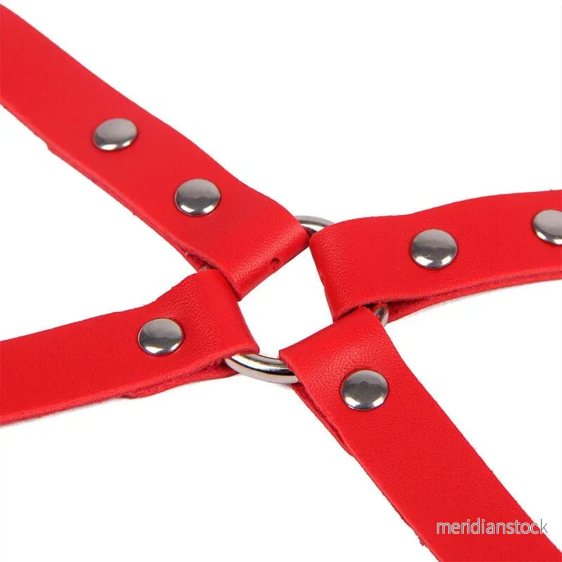 SUBBLIME - 953706 HANDCUFFS WITH BONDAGE BELT RED ONE SIZE