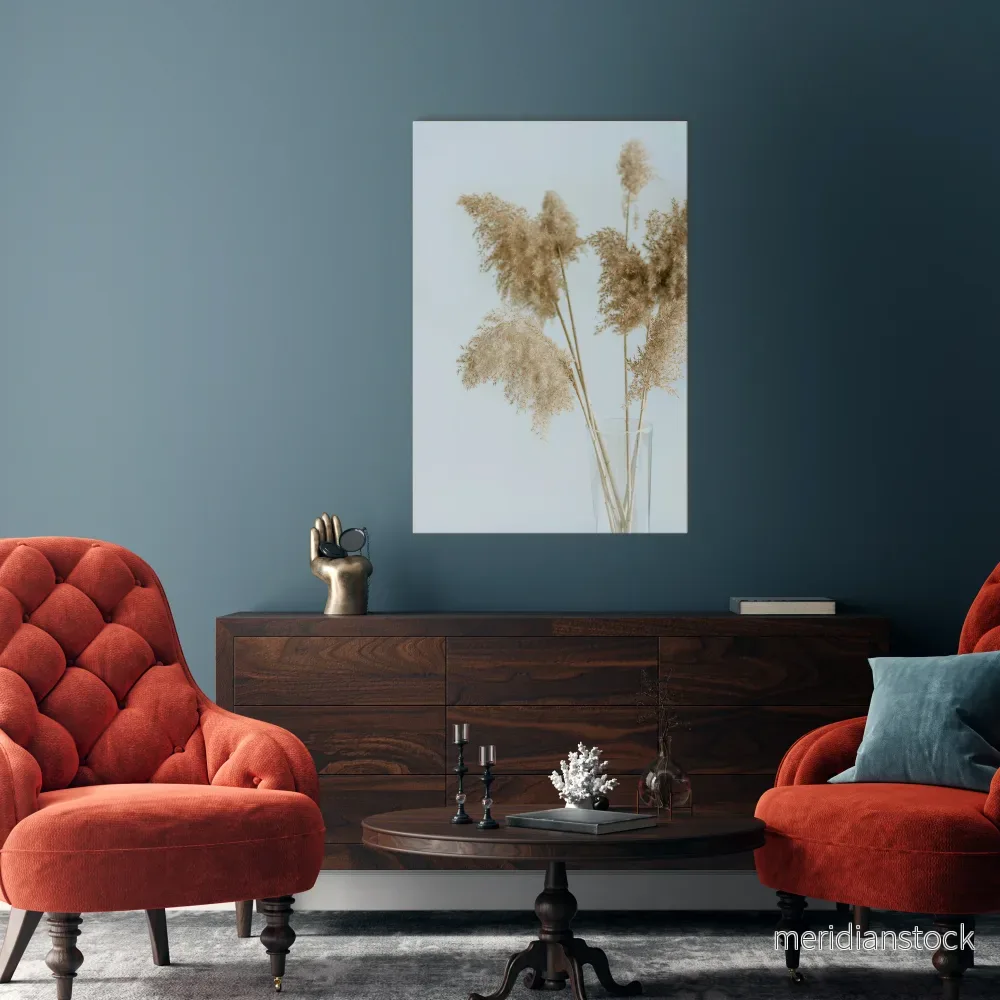 ELEGANT GRASSY SERENITY Vertical Canvas Print