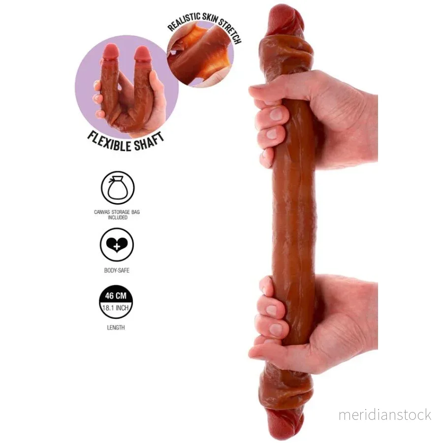 GET REAL - DOUBLE-ENDED SILICONE DILDO CARAMEL 46 CM - Bild 2