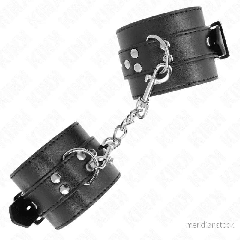 KINK - WRIST RESTRAINTS BLACK WITH BLACK BELT ADJUSTABLE 17-28 CM X 6 CM - Bild 2