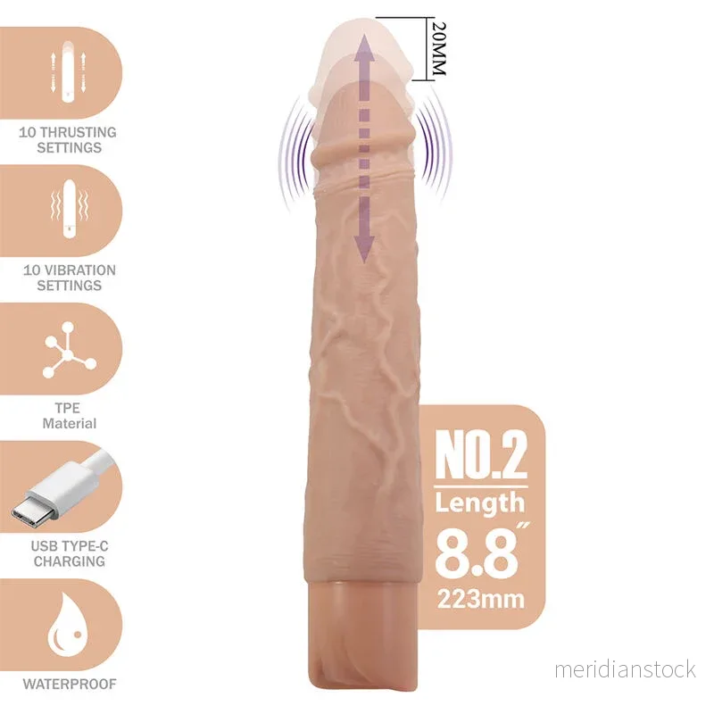 PRETTY LOVE - KESSLER REALISTIC VIBRATING DILDO WITH 10 VIBRATION MODES AND 10 THROWS, 22 CM NATURAL - Bild 2
