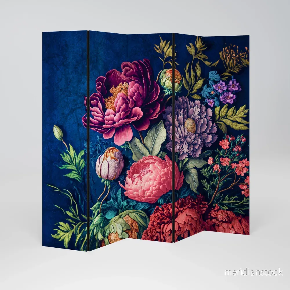 BLOOMING ELEGANCE Dekorativ rumsavdelare – 5 paneler - Bild 2