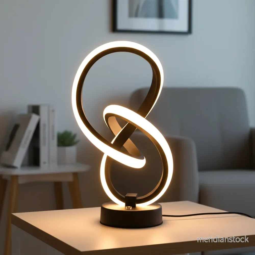 Modern dimbar bordslampa - LoopLume
