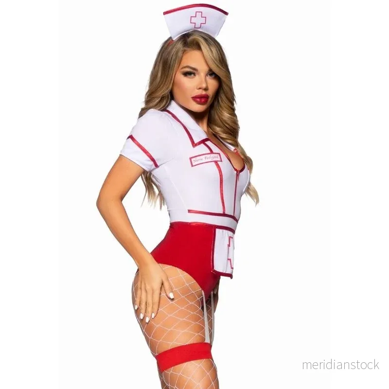 LEG AVENUE - SEXY NURSE COSTUME RED/WHITE M - Bild 3