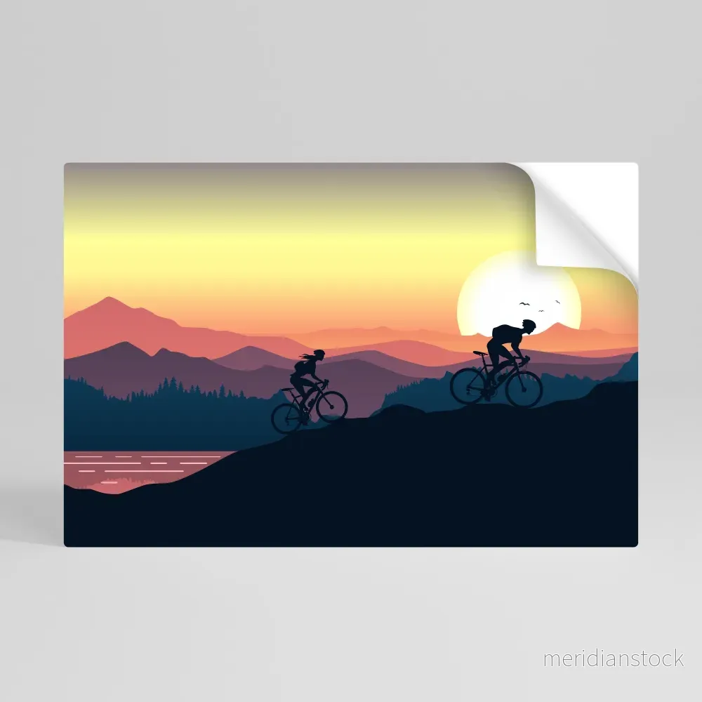 CYCLING HORIZON Självhäftande Horisontell Poster - Bild 3