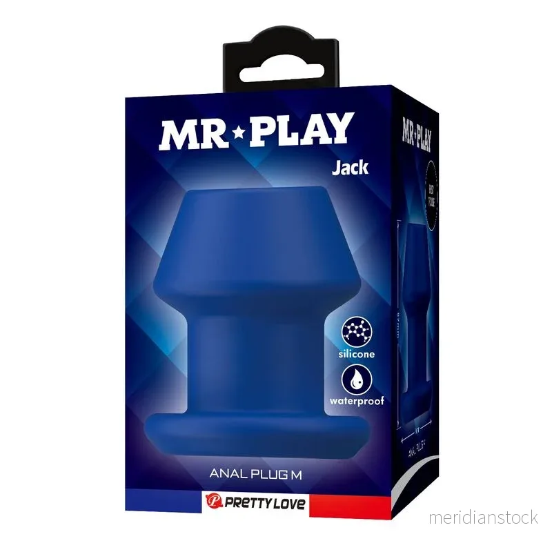 MR PLAY - JACK BLUE SILICONE HOLLOW ANAL PLUG SIZE M - Bild 3