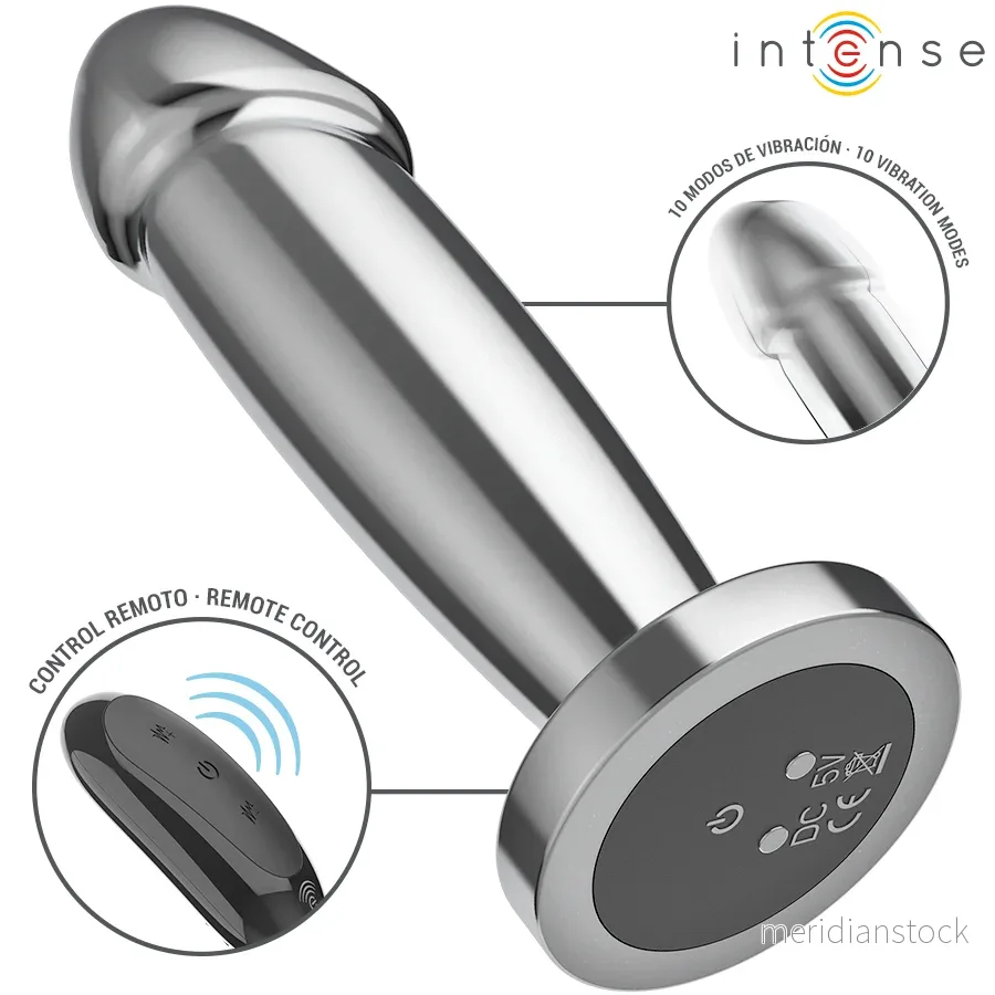 INTENSE - ANAL PLUG 10 VIBRATIONS METAL DILDO WITH REMOTE CONTROL S - Bild 2