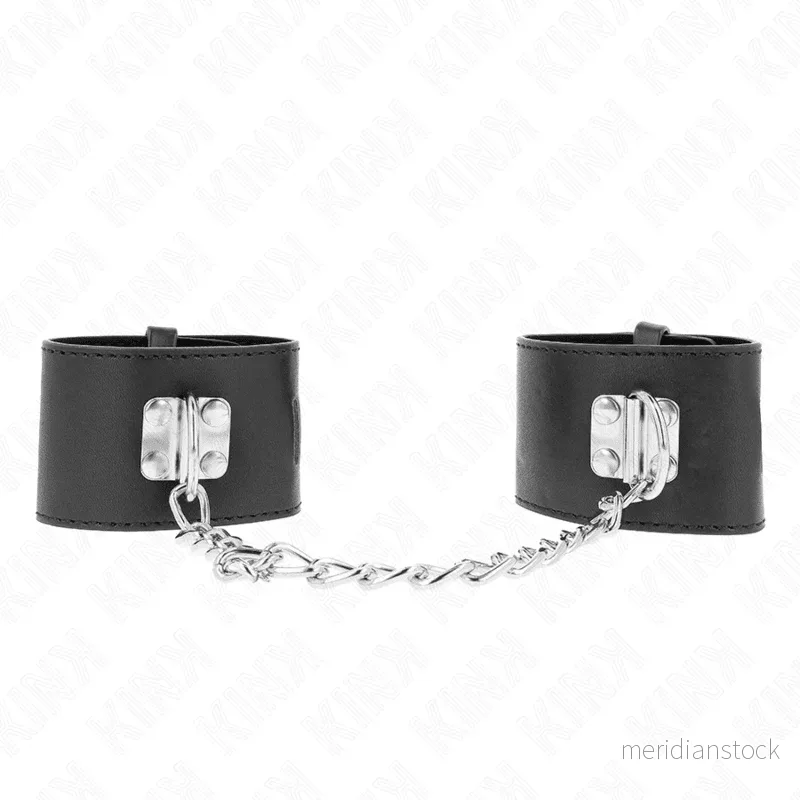 KINK - FIXED WRIST RESTRAINTS WITH CHAIN 30 CM AND PADLOCK CLOSURE BLACK ADJUSTABLE 16-23 CM X 5.5 CM - Bild 2