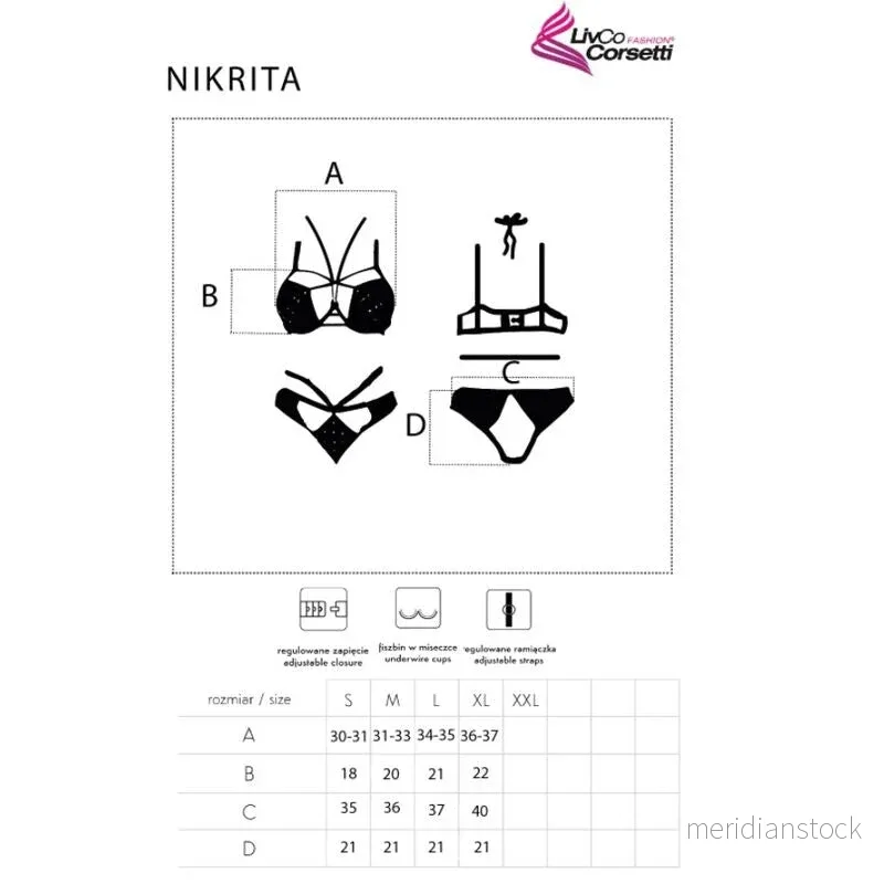 LIVCO CORSETTI FASHION - NIKRITA LC 90647 BRA + PANTIES BLACK M - Bild 2