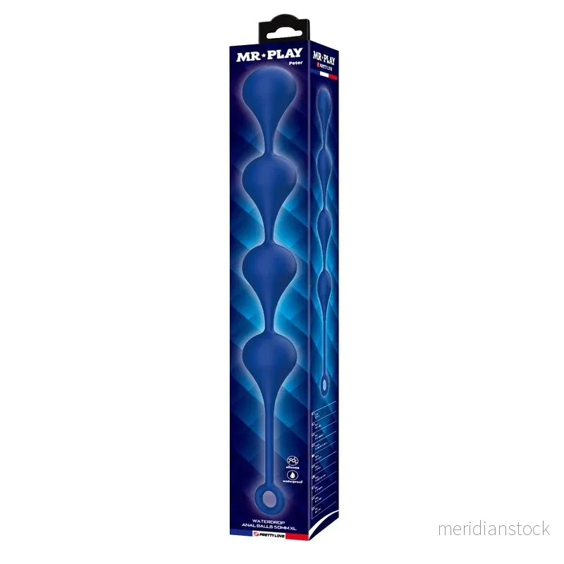 MR PLAY - BLUE SILICONE ANAL BEADS SIZE XL 52.5 CM - Bild 3