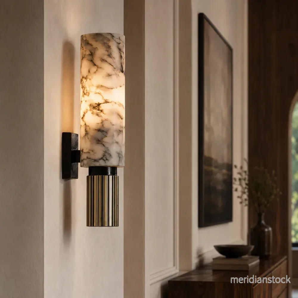 Vägglampa i marmor – slimmad LED-design - Bild 2