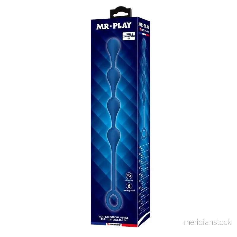 MR PLAY - BLUE SILICONE ANAL BEADS SIZE M 33 CM - Bild 3