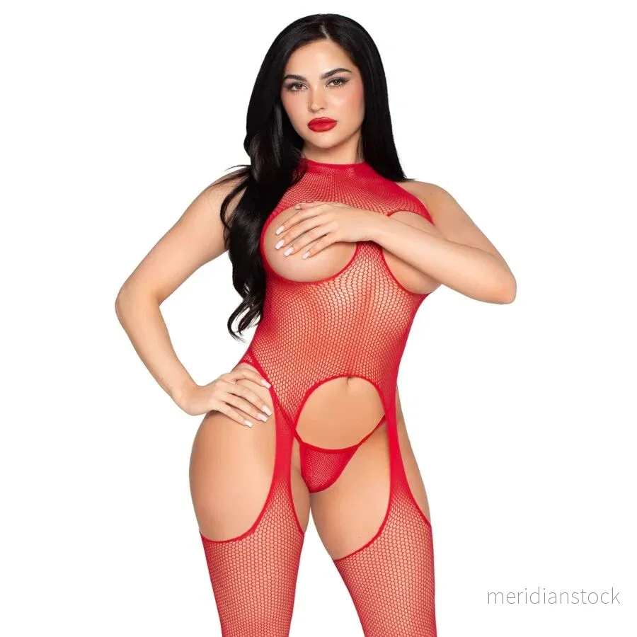 LEG AVENUE - 89374 CUPLESS BODYSTOCKING AND PANTY RED - ONE SIZE - Bild 2