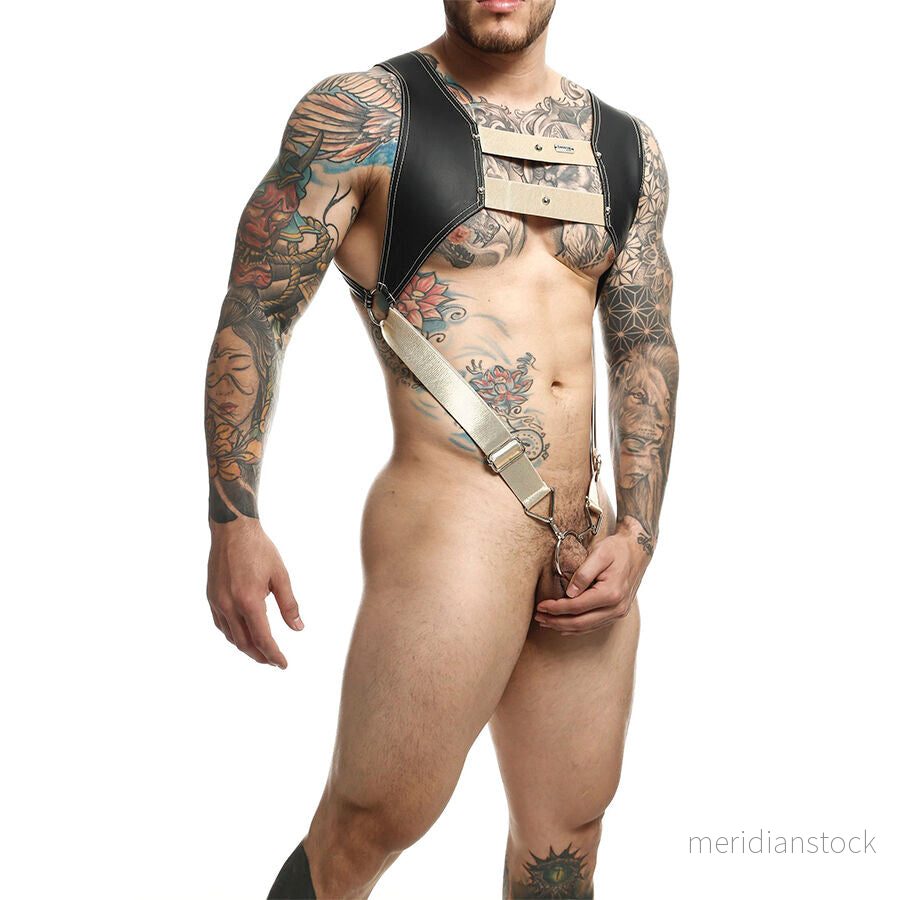 MOB - DNGEON HARNESS WITH GOLDEN PENIS RING ONE SIZE - Bild 3