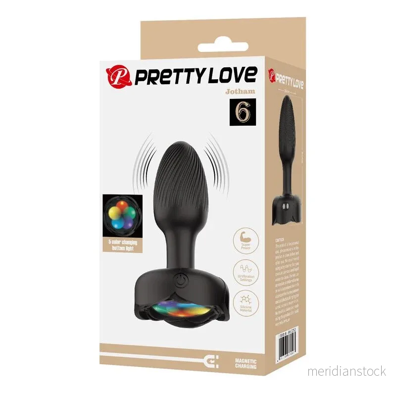PRETTY LOVE - RECHARGEABLE VIBRATING ANAL PLUG 10 MODES BLACK - Bild 3