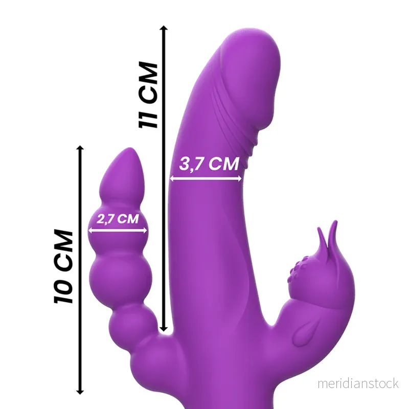 INTENSE - CASANOVA RABBIT SILICONE VIBRATOR TRIPLE MOTOR PURPLE - Bild 3