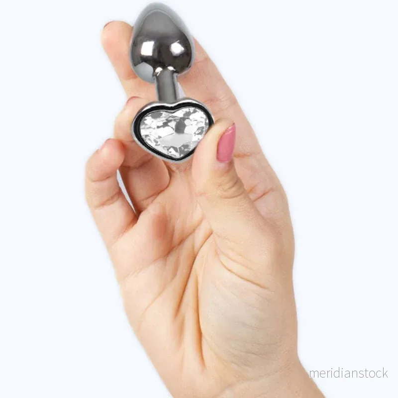 SECRETPLAY - METAL BUTT PLUG CLEAR CRYSTAL HEART SMALL SIZE 7 CM - Bild 2