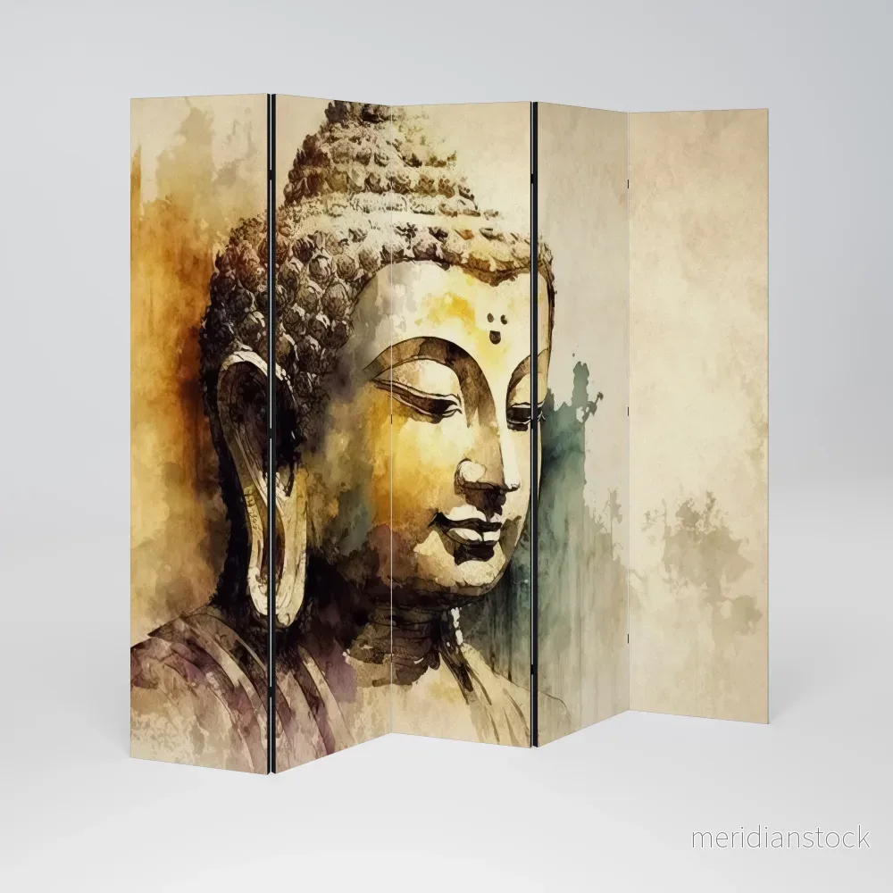 TRANQUIL BUDDHA WHISPERS Dekorativ rumsavdelare – 5 paneler - Bild 2