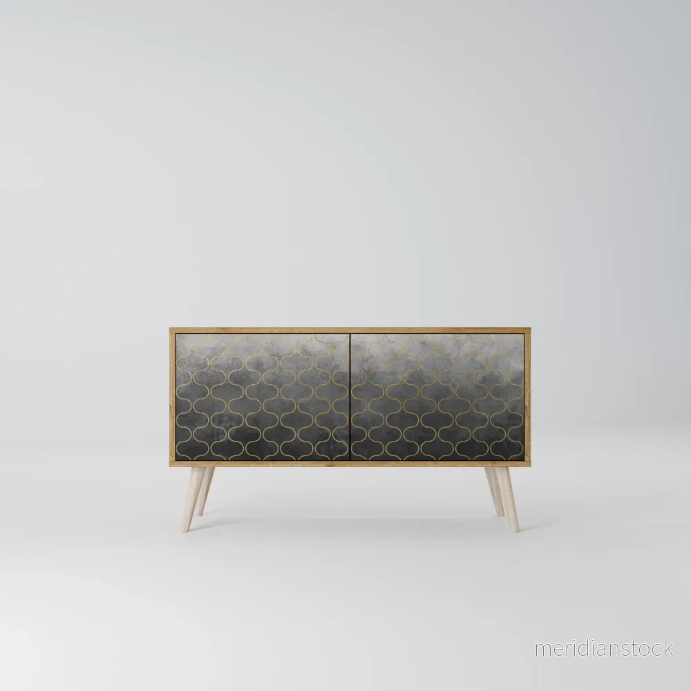 TESSELATED GRAYISH Kompakt TV-bänk med 2 dörrar - Bild 2