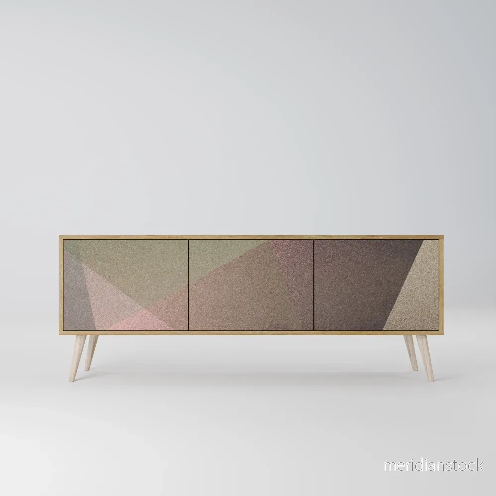 BEIGE GEOMETRY TV-bänk med 3 dörrar - Bild 2
