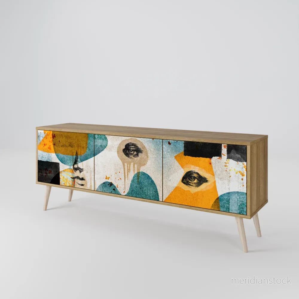 ABSTRACT FACES TV-bänk med 3 dörrar ABSTRACT FACES TV-bänk med 3 dörrar