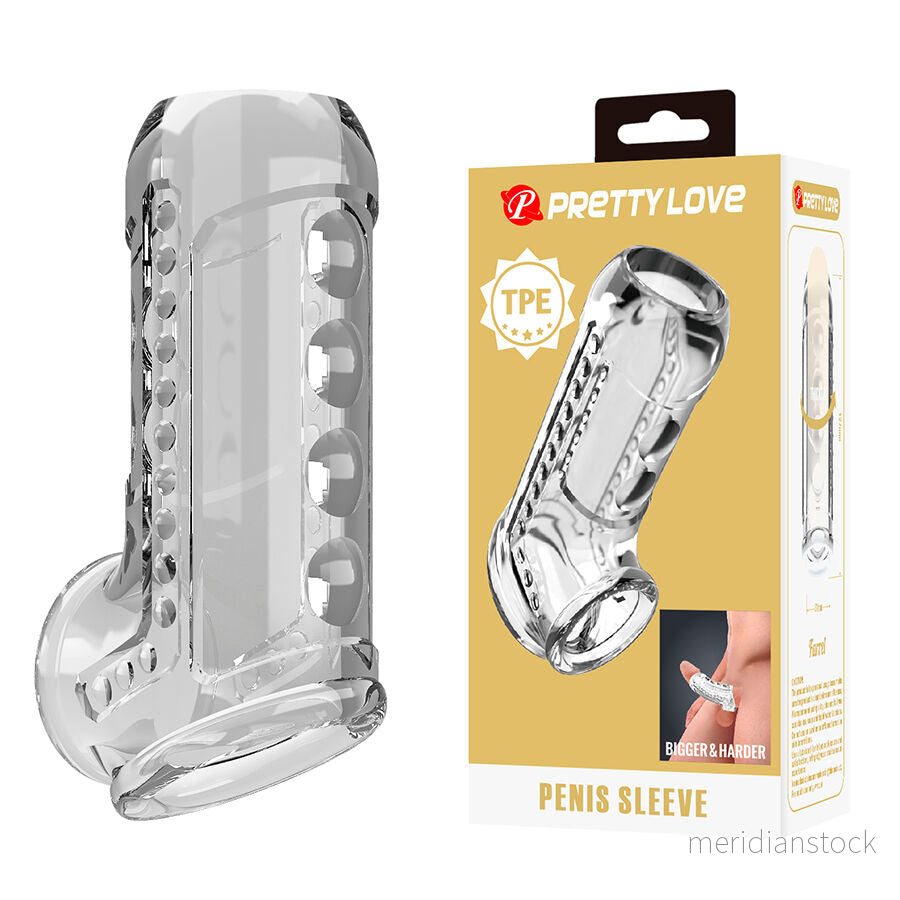 PRETTY LOVE - TRANSPARENT TEXTURED PENIS SHEATH